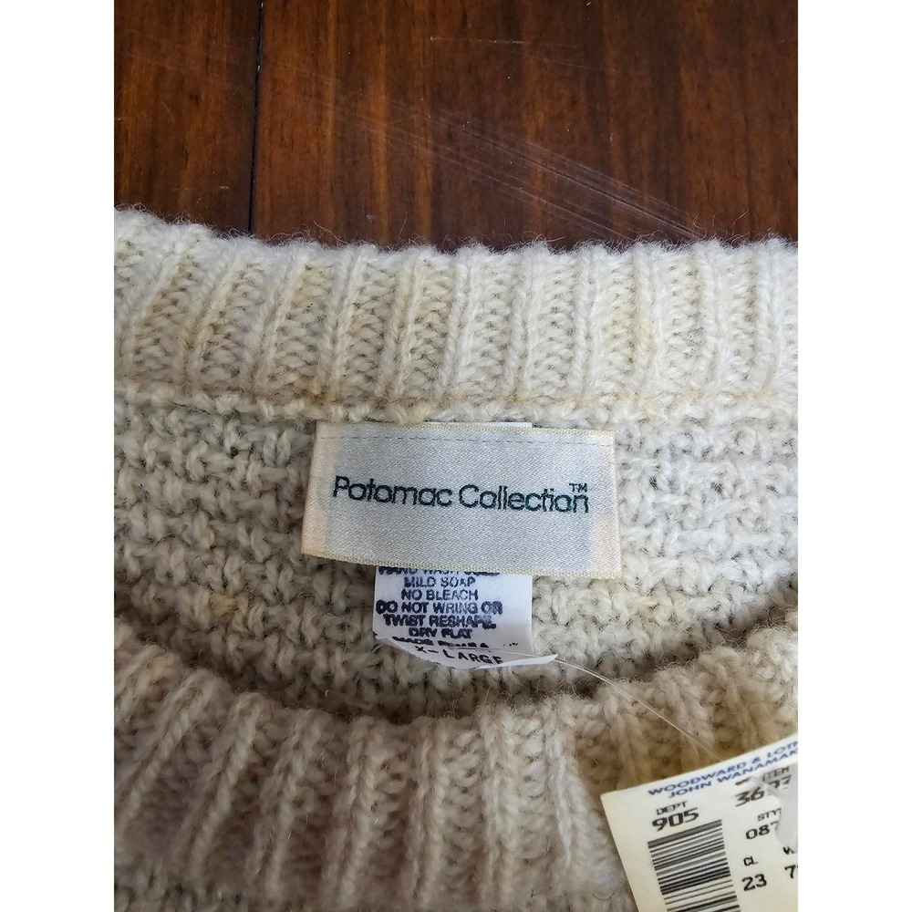 Vintage Potomac Collection Nordic Fair Isle Sweater Cream Black Brown - Picture 4 of 9
